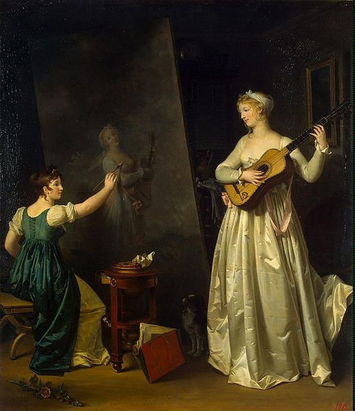 Artist Painting a Portrait of a Musician